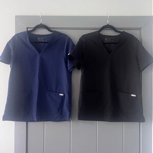 FIGS Navy and Black Casma 3-pocket Scrub Tops